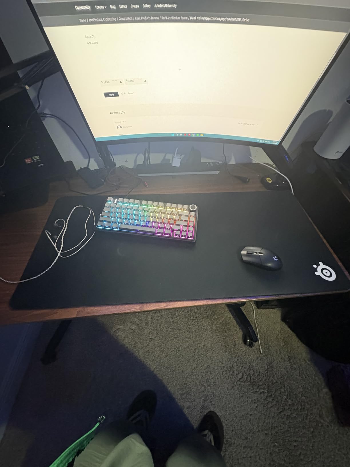 SteelSeries QcK Large Gaming Mousepad - Black - Non-Slip Silicone Rubber Base - Peak Tracking and Stability - Optimized for Gaming Sensors - 490 mm x 420 mm customer photo 1