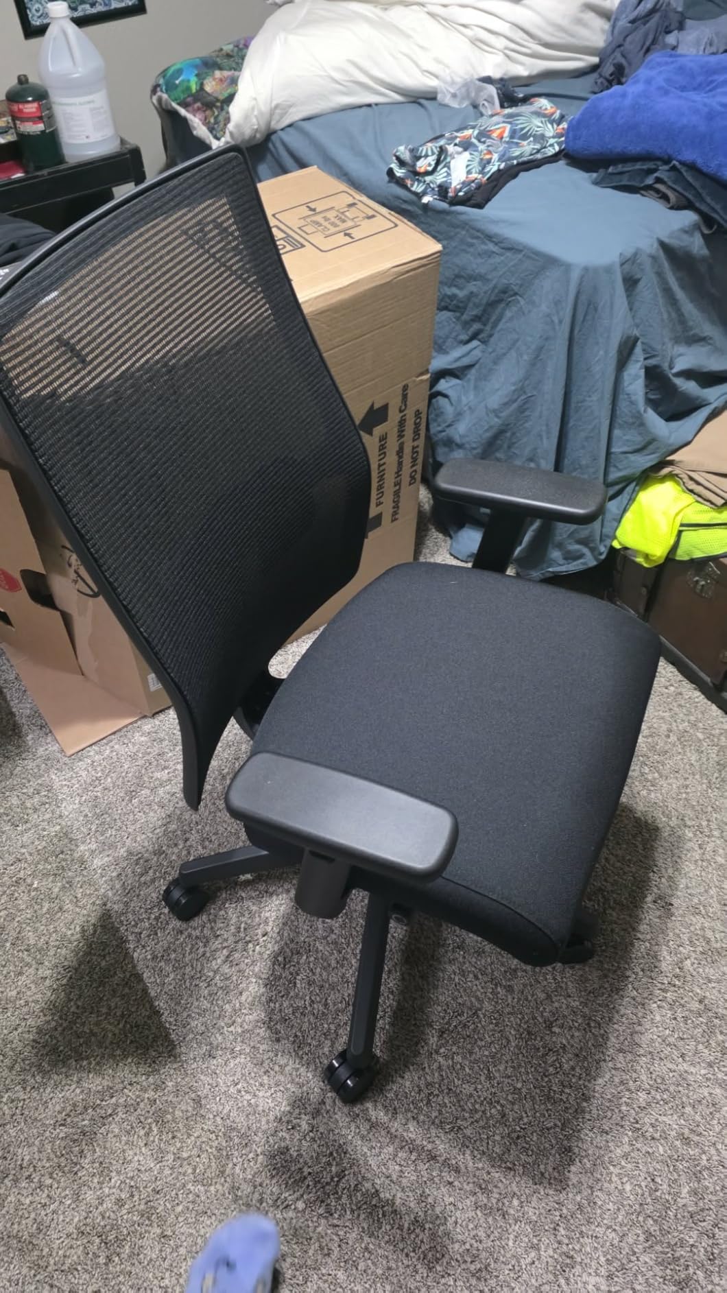HON Ignition 2.0 Mid‑Back Ergonomic Office Chair, Mesh Task Seating with Lumbar Support, Advanced Synchro‑Tilt, Height and Width Adjustable Arms, Black Frame, Black customer photo 1