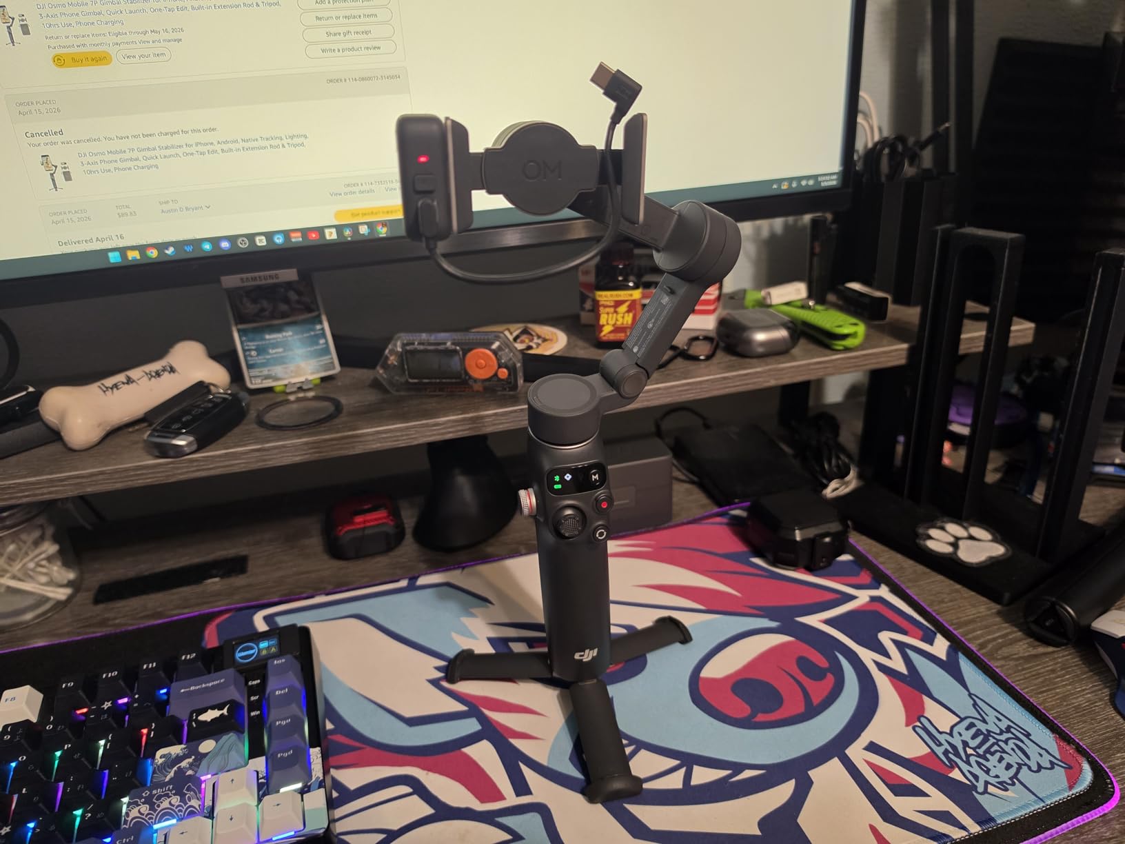 DJI Osmo Mobile 7P Gimbal Stabilizer for iPhone & Android, Native Tracking | Lighting, 3-Axis Phone Gimbal, Quick Launch, One-Tap Edit, Built-in Extension Rod & Tripod, 10hrs Use, Phone Charging customer photo 1