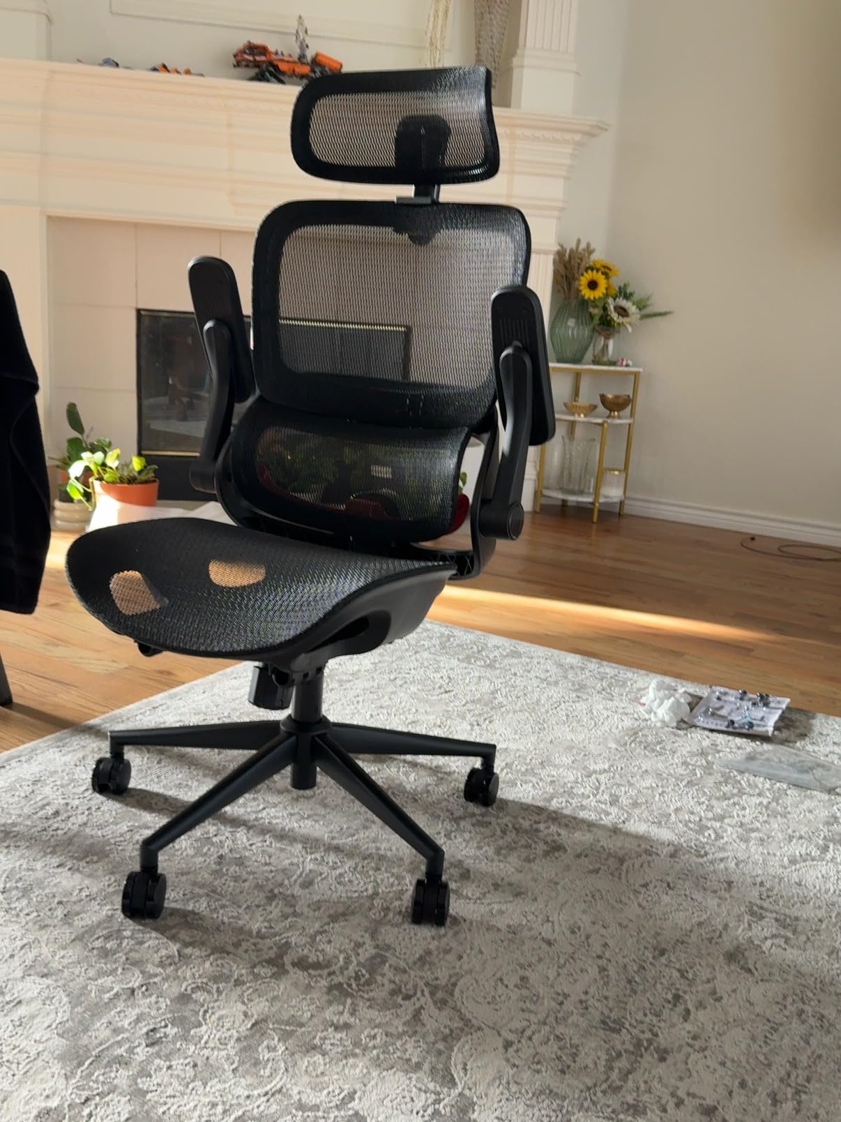 SIHOO M18 Ergonomic Office Chair, High Back Mesh Desk Chair with Adjustable Headrest & Lumbar Support, 330lbs Capacity Computer Chair with 2D Armrests & Wide Cushion, Tilt Lock, for Home Office-Black customer photo 1