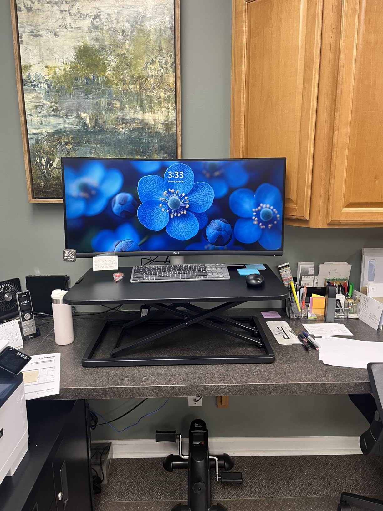 VIVO Black 29 inch Single Top Standing Desk Converter, DESK-V000U, Economy Height Adjustable Sit Stand Monitor and Laptop Riser customer photo 1