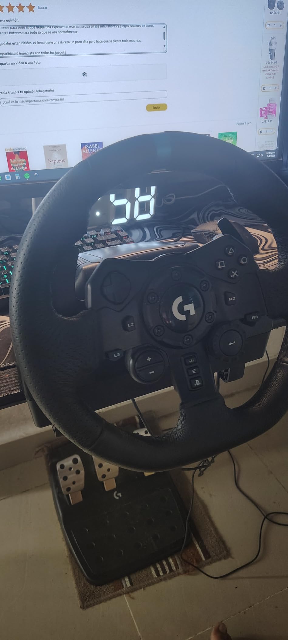 Logitech G923 Racing Wheel and Pedals for Playstation/PS5/PS4 & PC customer photo 2