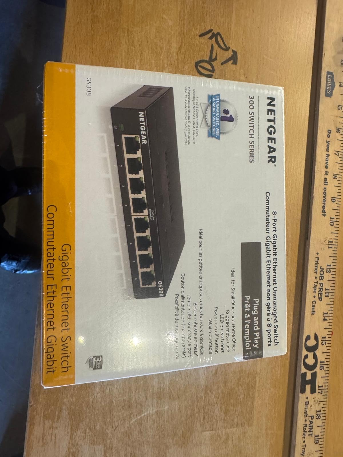 NETGEAR 8-Port Gigabit Ethernet Unmanaged Network Switch (GS308) | Essentials Model, Home Network Hub, Office Ethernet Splitter, Plug-and-Play, Silent Operation, Desktop or Wall Mount customer photo 2