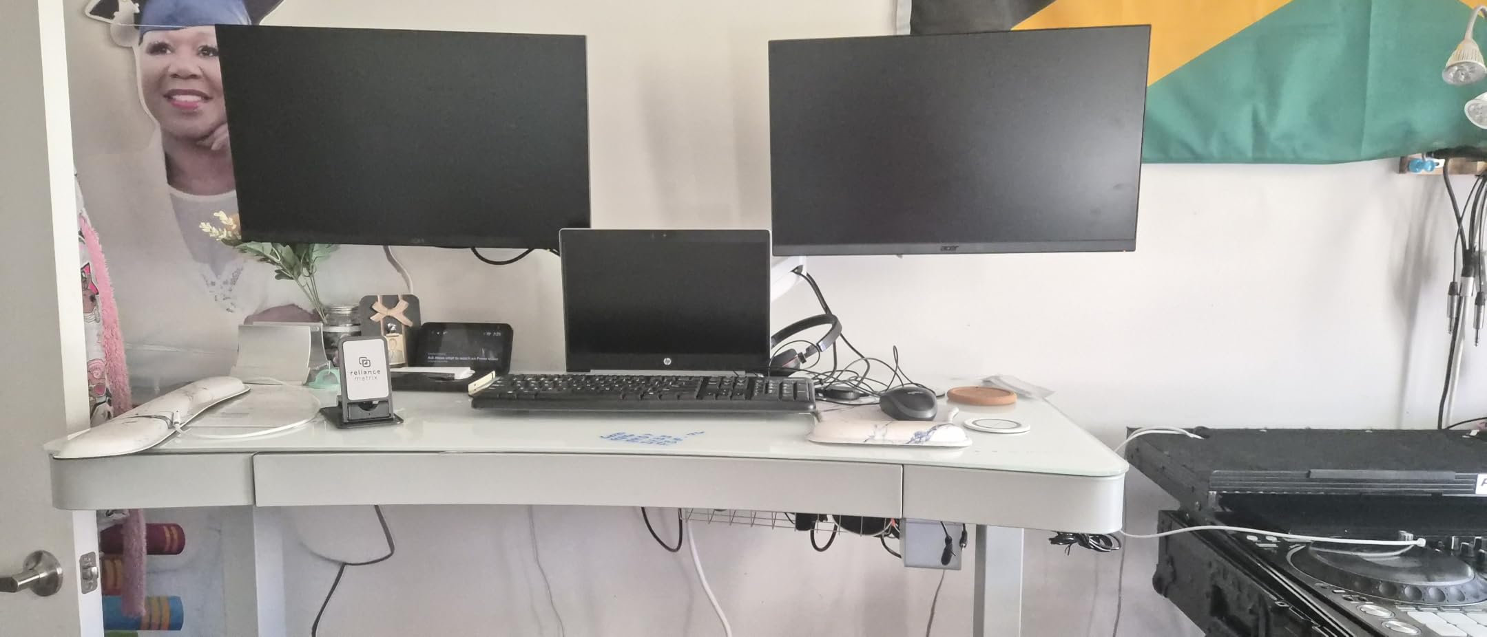 MOUNTUP Dual Monitor Stand for Desk, Monitor Arms for 2 Monitors 32 27 24 22 Inches, Height Adjustable Double Monitor Mount, VESA Mount with C-Clamp & Grommet Base, Holds 4.4-17.6lbs customer photo 1