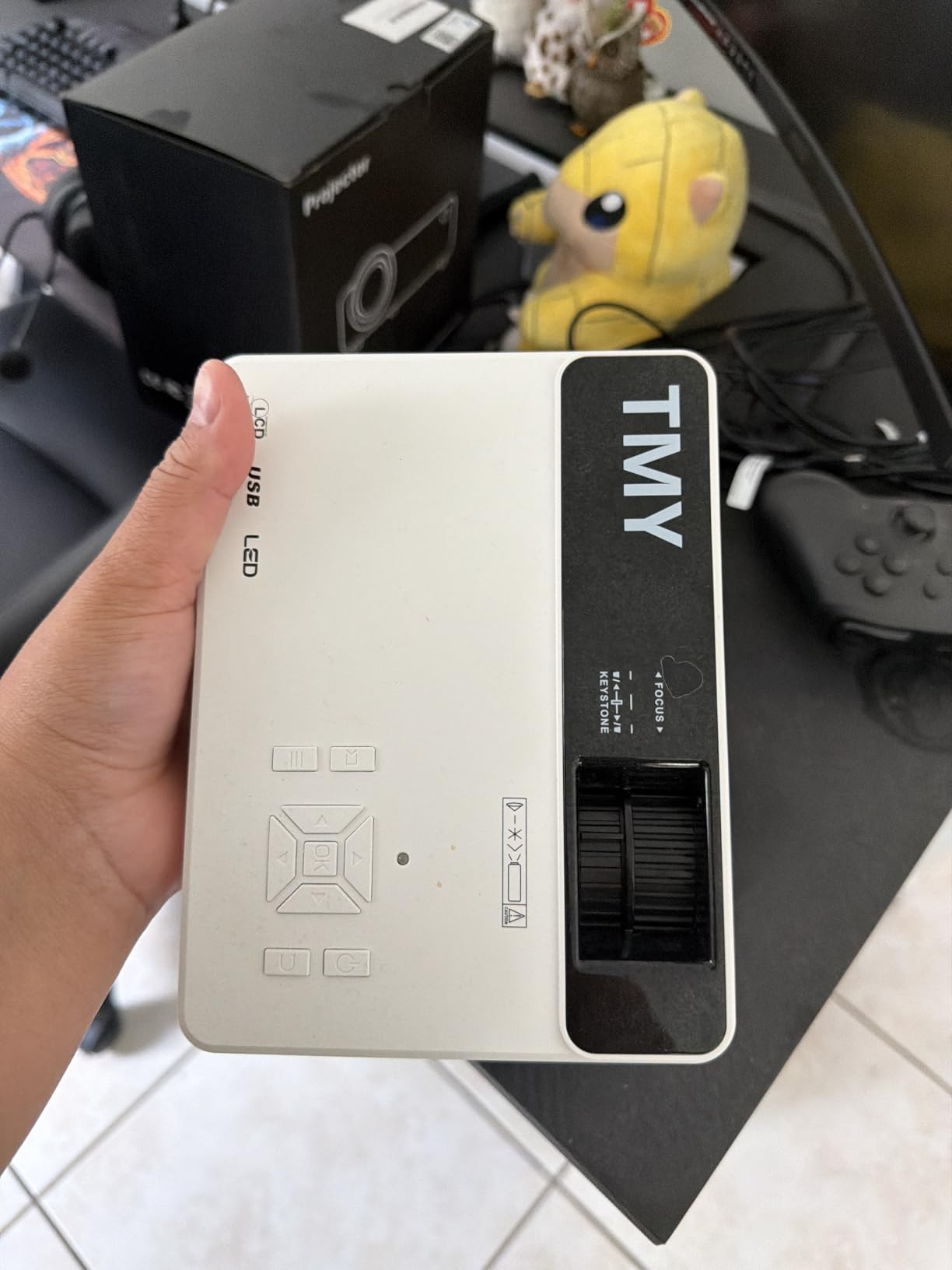 TMY 1080P Mini Portable Projector, 2-way Bluetooth, with 80in Screen | 1080P home theater, indoor/outdoor movies, Compatible with TV Stick/Roku/Phone/PC/PS/DVD/HDMI/USB customer photo 2