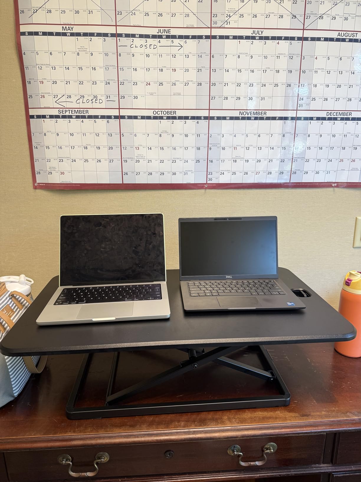 VIVO Ultra-Slim Single Top Height Adjustable Standing Desk Riser, Compact Sit Stand Desktop Converter for Monitor or Laptop, Black, DESK-V001J customer photo 1