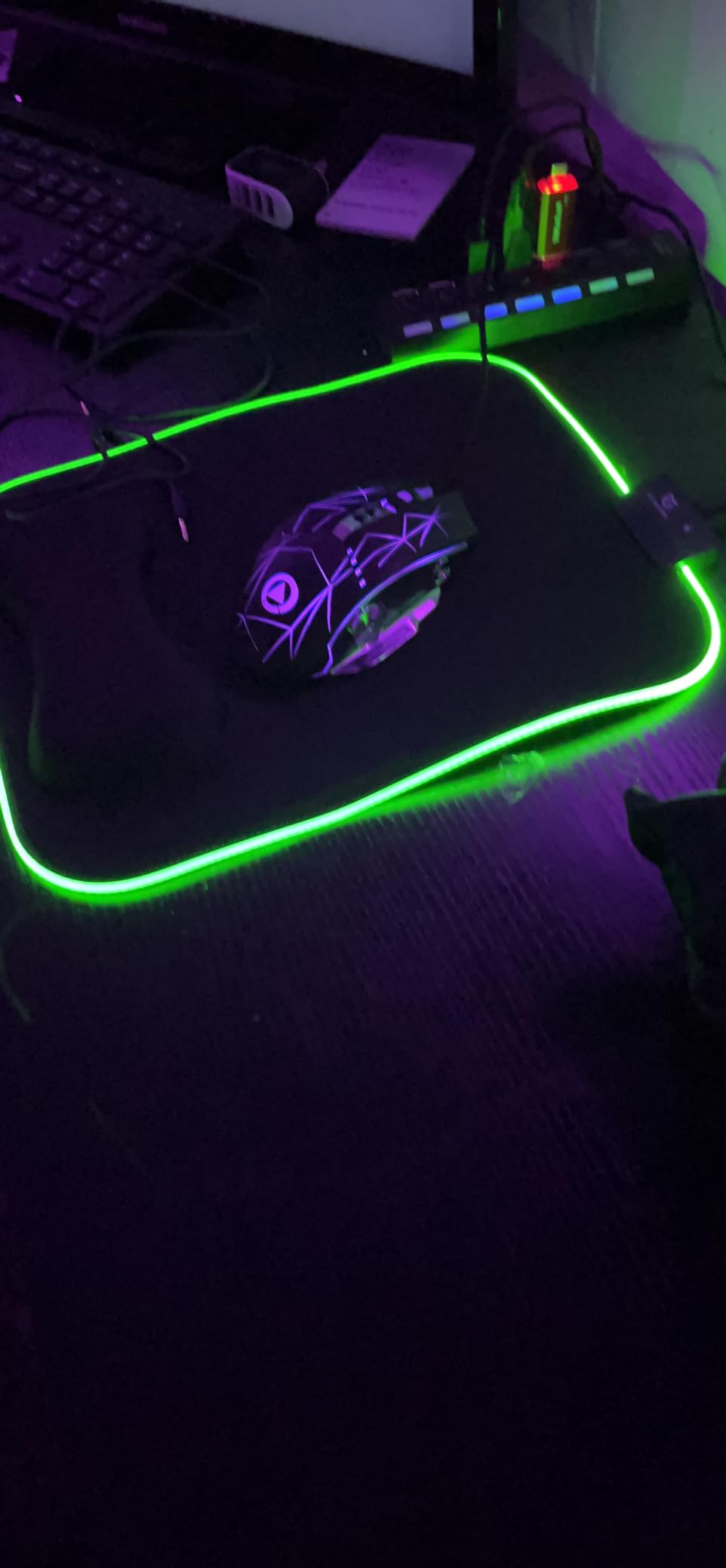 Gimars RGB Mouse Pad with Wrist Rest Support, 12 x 10 in Extra Large Ergonomic Gaming Mouse Pad with 10 LED Lighting Modes, Non-Slip Rubber Base for PC Gaming & Office customer photo 1