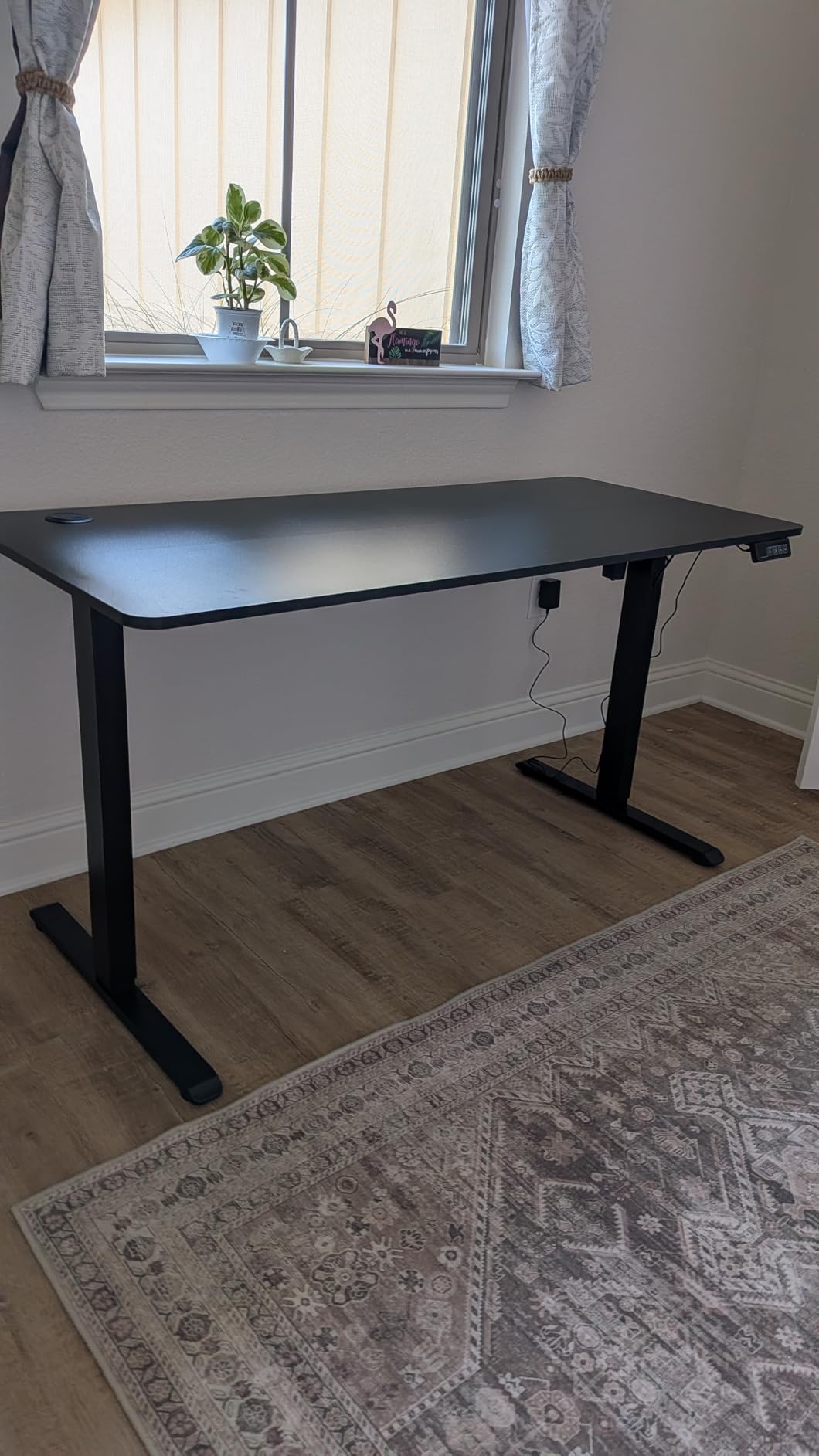 Furmax 55 x 24 Inches Electric Height Adjustable Standing Desk Large Sit Stand Up Desk Home Office Computer Desk Memory Preset with T-Shaped Metal Bracket, Black customer photo 1
