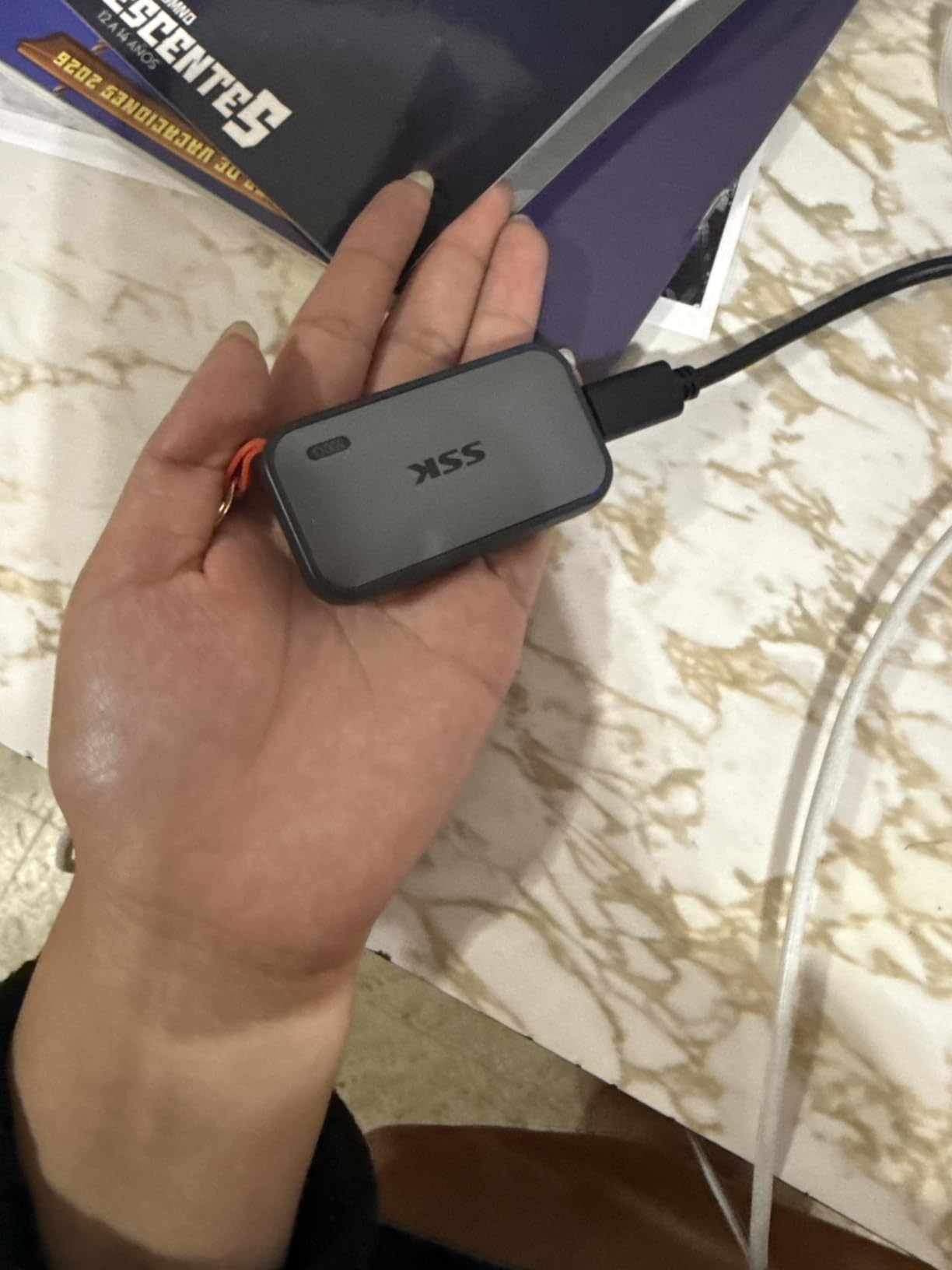 SSK Portable SSD 1TB External Solid State Hard Drive USB C Up to 1050MB/s | USB3.2 Gen2 A&C Cable, SMART & TRIM, 4KHDR ProRes, LED Light, OTG customer photo 1