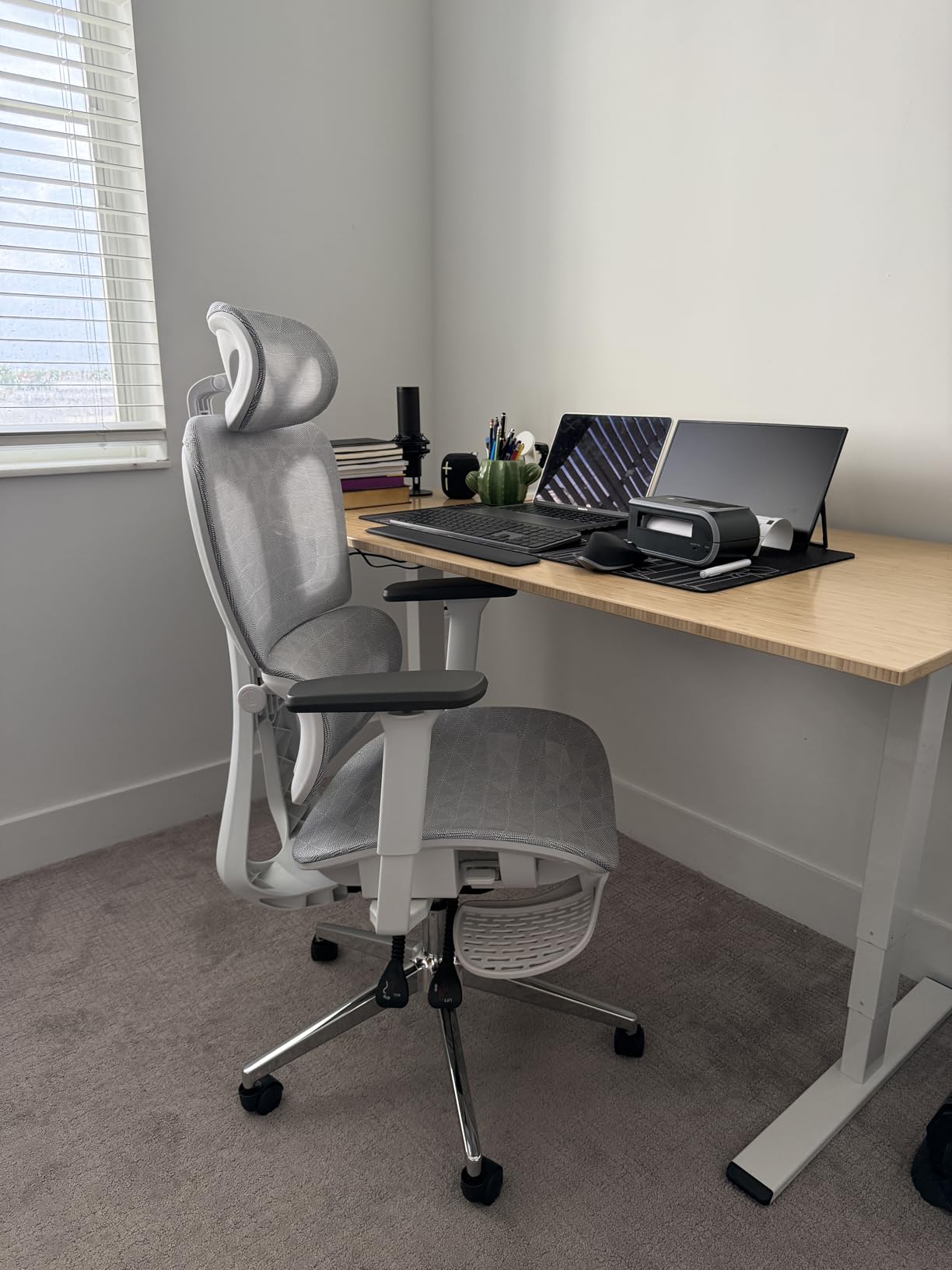 PatioMage Ergonomic Office Chair with Footrest, Big and Tall Desk Chair with Adjustable Lumbar Support, Seat Depth & 3D Armrests, High Back Mesh Computer Chair for Home Office, Black customer photo 2