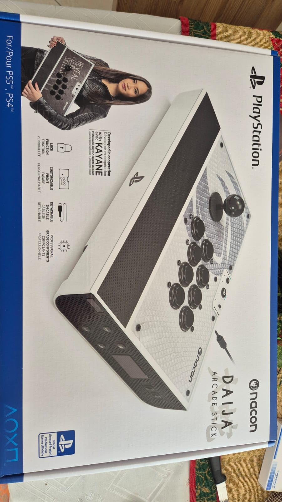 NACON Daija Arcade Fight Stick Officially Licensed for PlayStation | For PS5, PS4 and Windows 10, 11 PC - Sanwa Joysticks and Action Buttons, Customizable Front Plate, 3-Meter Cable customer photo 2