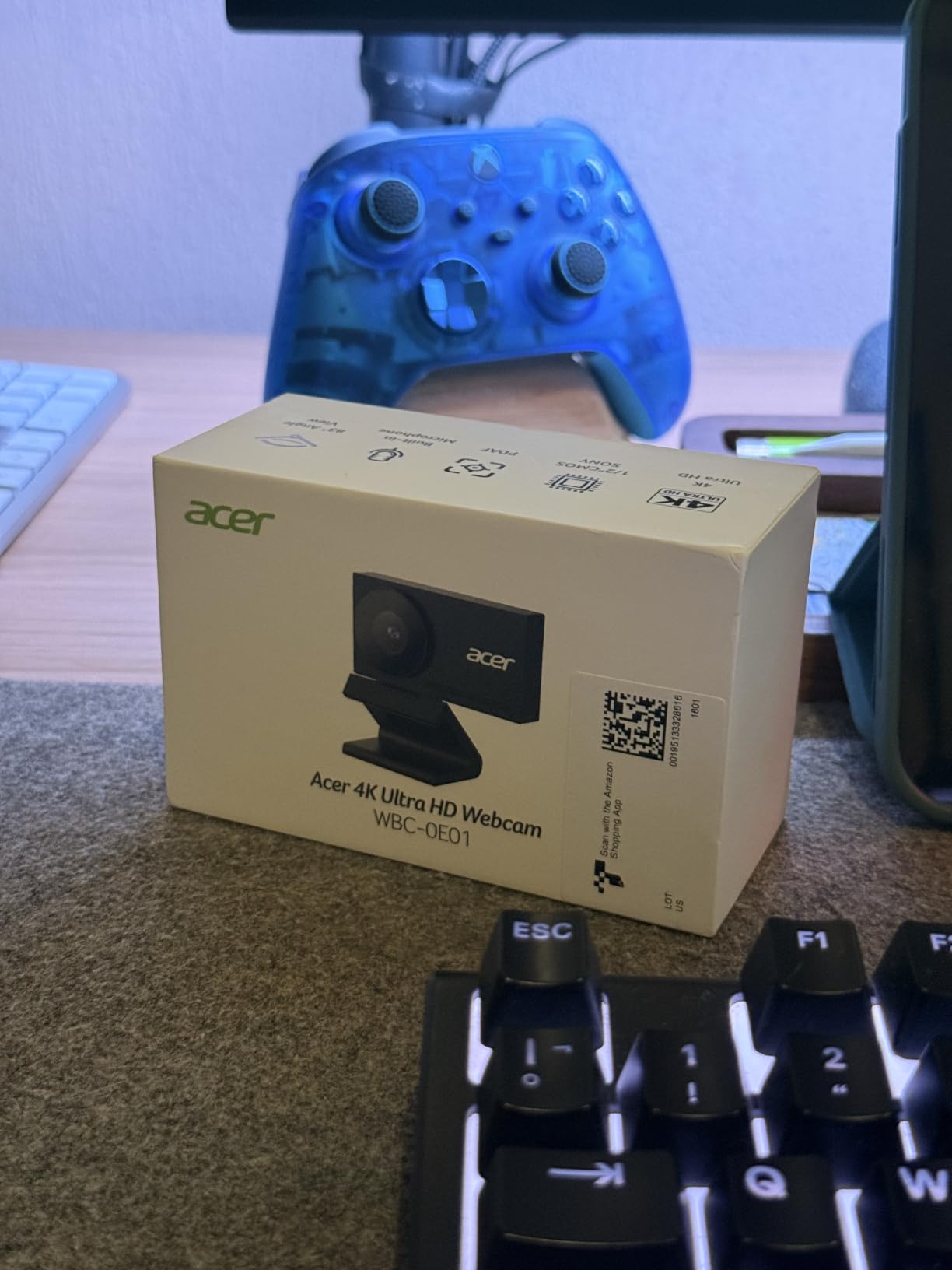 Acer 4K Webcam for PC/Mac with All-Metal Unibody Sculpted, Sony 1/2