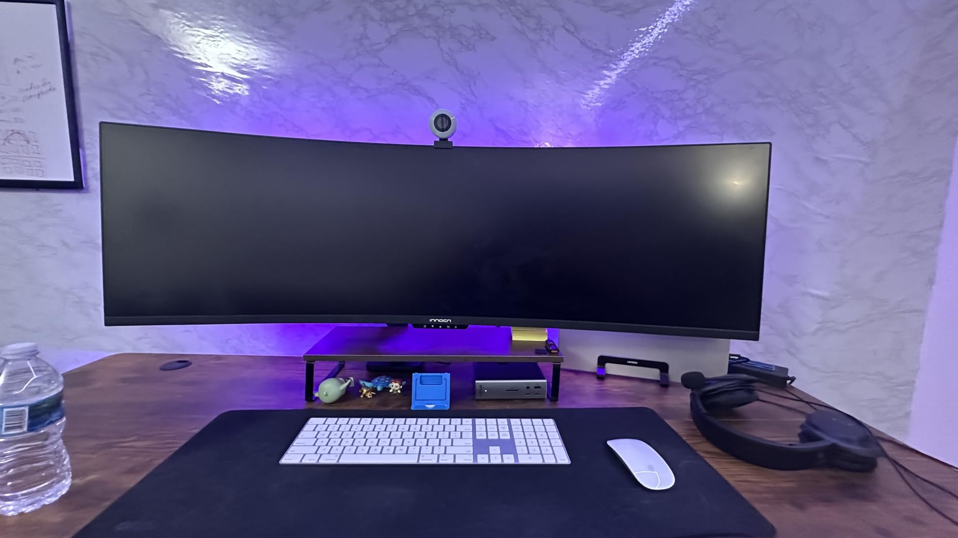 ARES WING Ultrawide Monitor Desk Arm for 17 to 49 Inch Screen, Holds 44 Lbs | Pro Gas Spring, Full Range of Motion, for 75/100 Vesa Mount, for Samsung, LG Curved/Flat Monitor, with C Clamp, Grommet Base customer photo 2