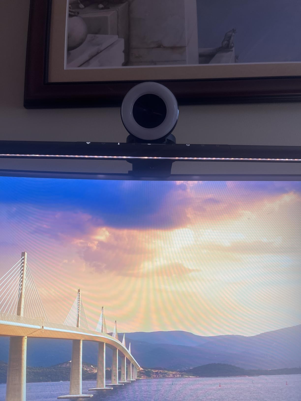 BenQ ScreenBar Pro LED Monitor Light Bar (Black) - Ultrawide Lighting, Motion Sensor, Adjustable Brightness/Color Temperature, Eye-Care USB-C Monitor Lamp, No Glare, Curved Monitors, Monitor Accessory customer photo 1