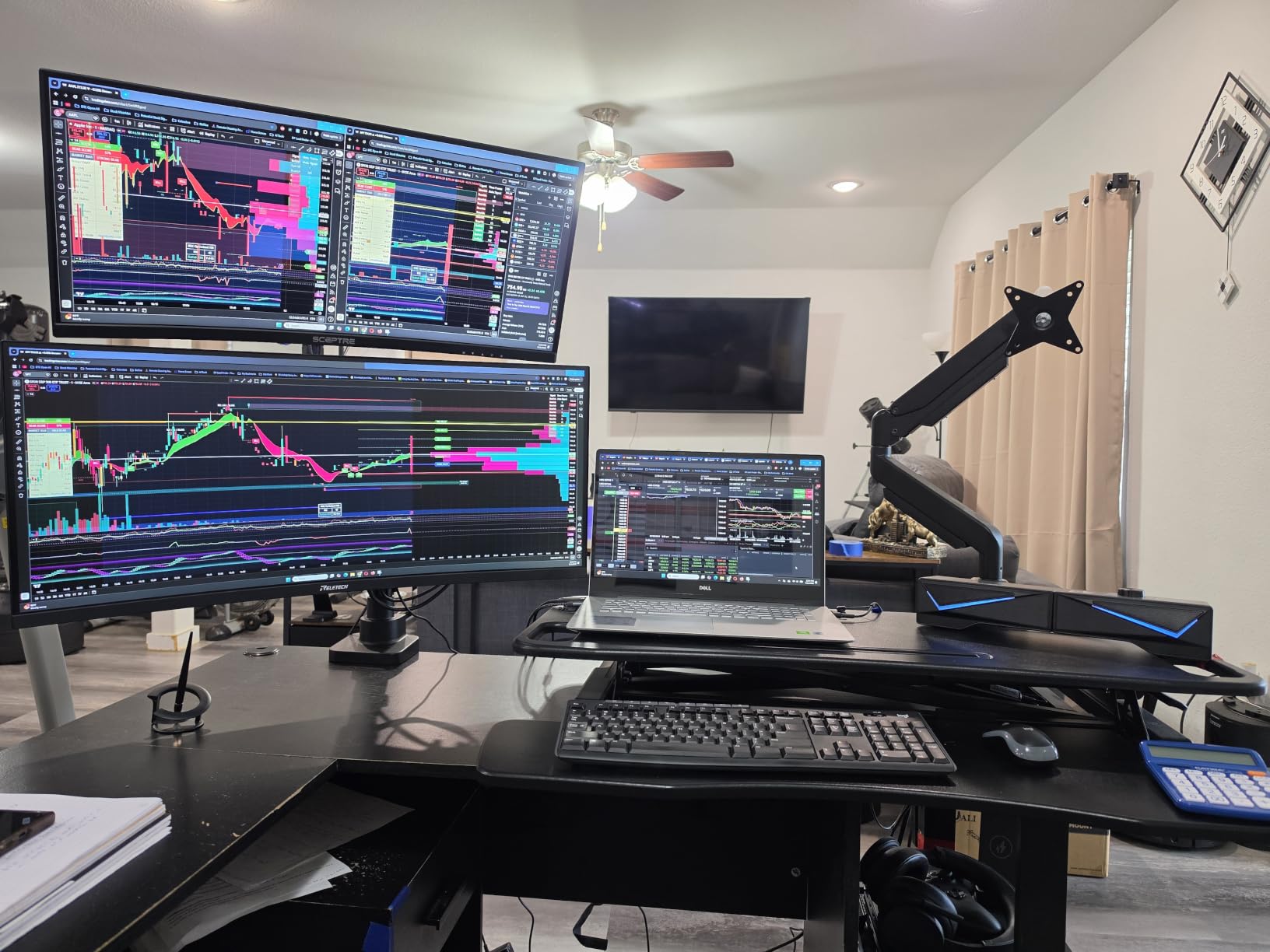 WALI Dual Monitor Stand for 13-32 inch Computer Screens, Dual Monitor Arms for 2 Monitors Holds up to 22 lbs, Height Adjustable Dual Monitors Mount, VESA 75x75/100x100mm (GSMP002N), Black customer photo 1