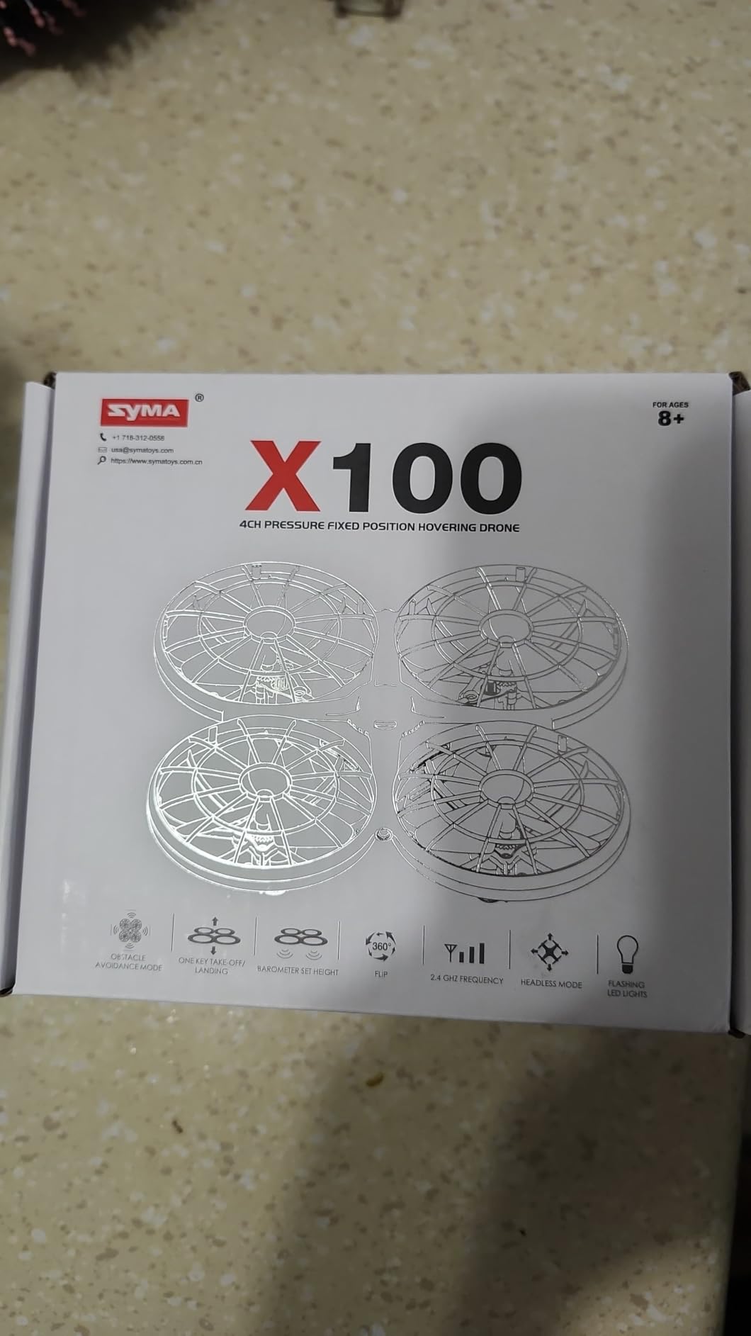 SYMA X100 Drone for Kids 8-12, Automatic Obstacle Avoidance, Up to 20 Mins Flight Time(2 Batteries), One-Key 360 degreeFlips and Altitude Hold, Full-Guard Safe Indoor Drone Gift for Boys & Girls customer photo 1