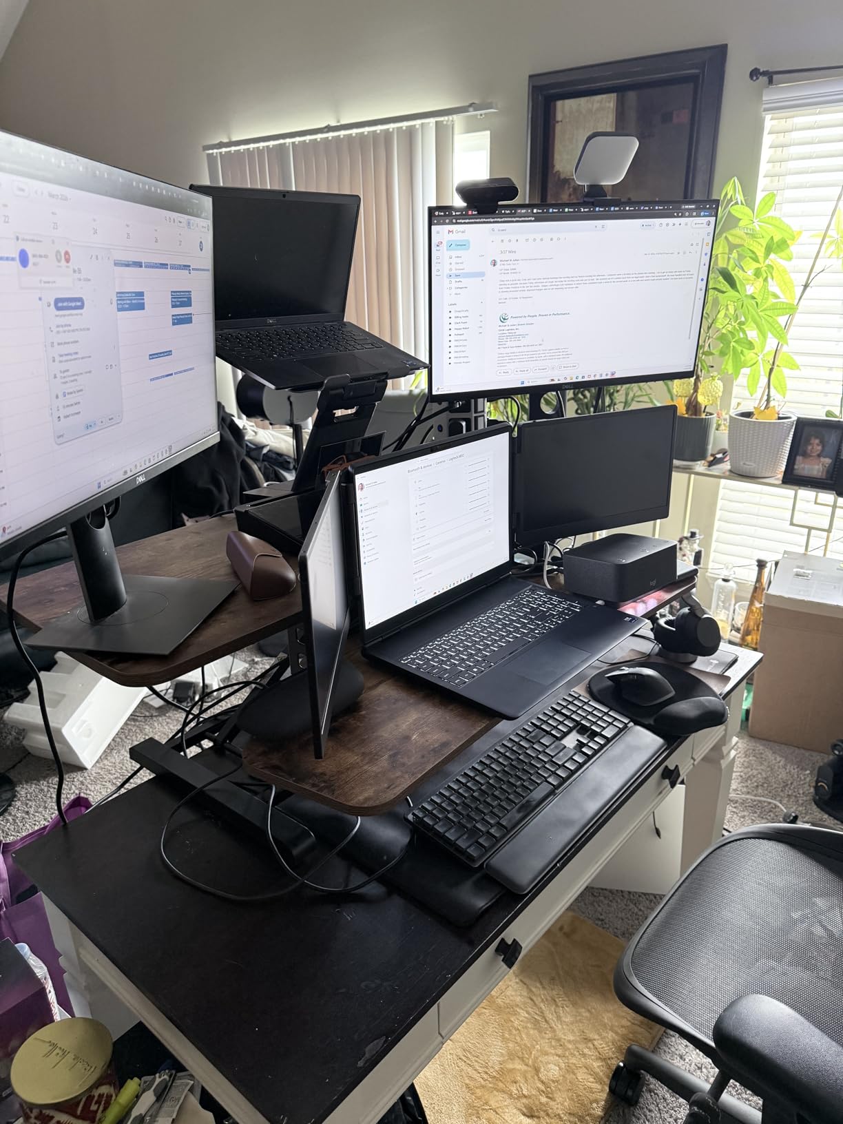 FLEXISPOT 35 inch Electric Standing Desk Converter, Motorized Stand Up Desk Riser with Wide Keyboard Tray, Black customer photo 2