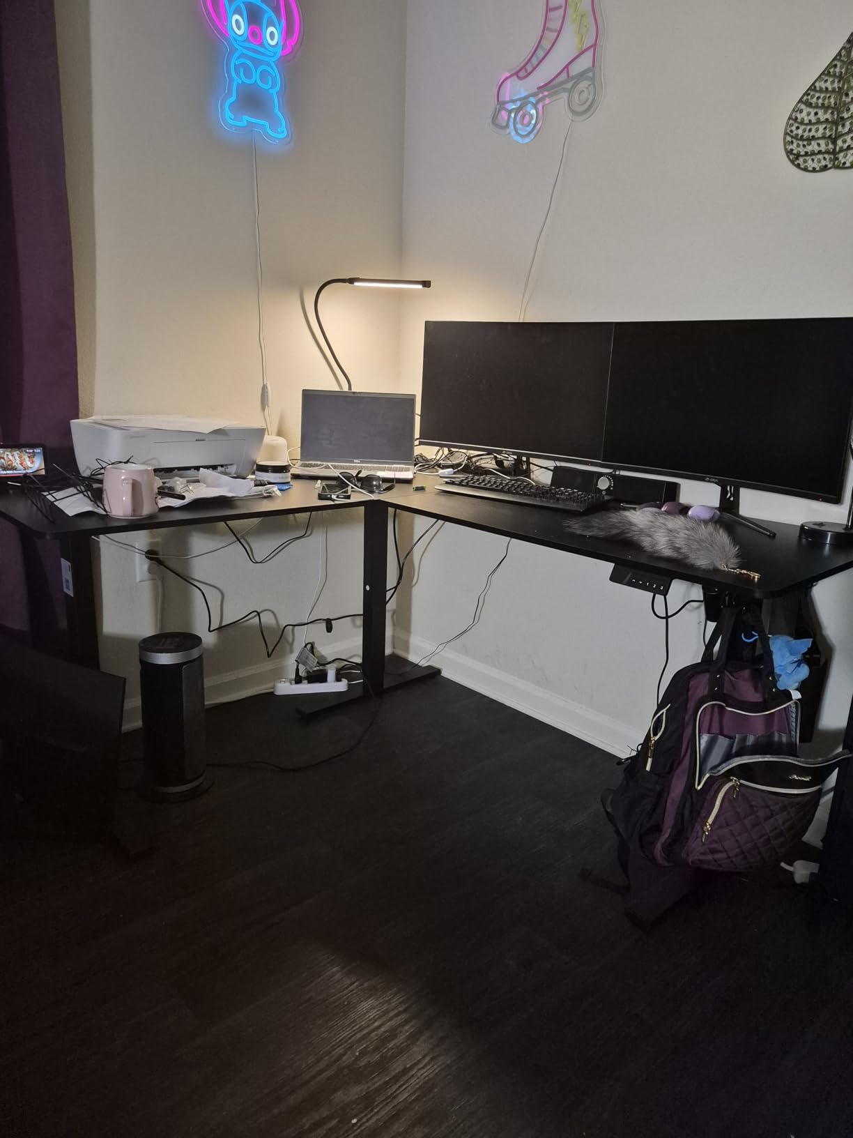 SIAGO L-Shaped Standing Desk - 63 x 55 Inch Adjustable Corner Standing Desk with Charging Station, Sit Stand Table with Memory Controller, Splice Board customer photo 2
