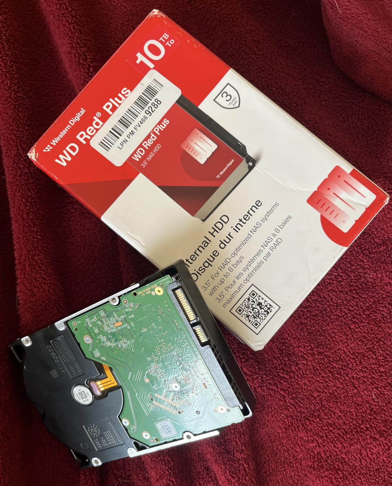 Western Digital 12TB WD Red Plus NAS Internal Hard Drive HDD - 7200 RPM, SATA 6 GB/s, CMR, 512 MB Cache, 3.5