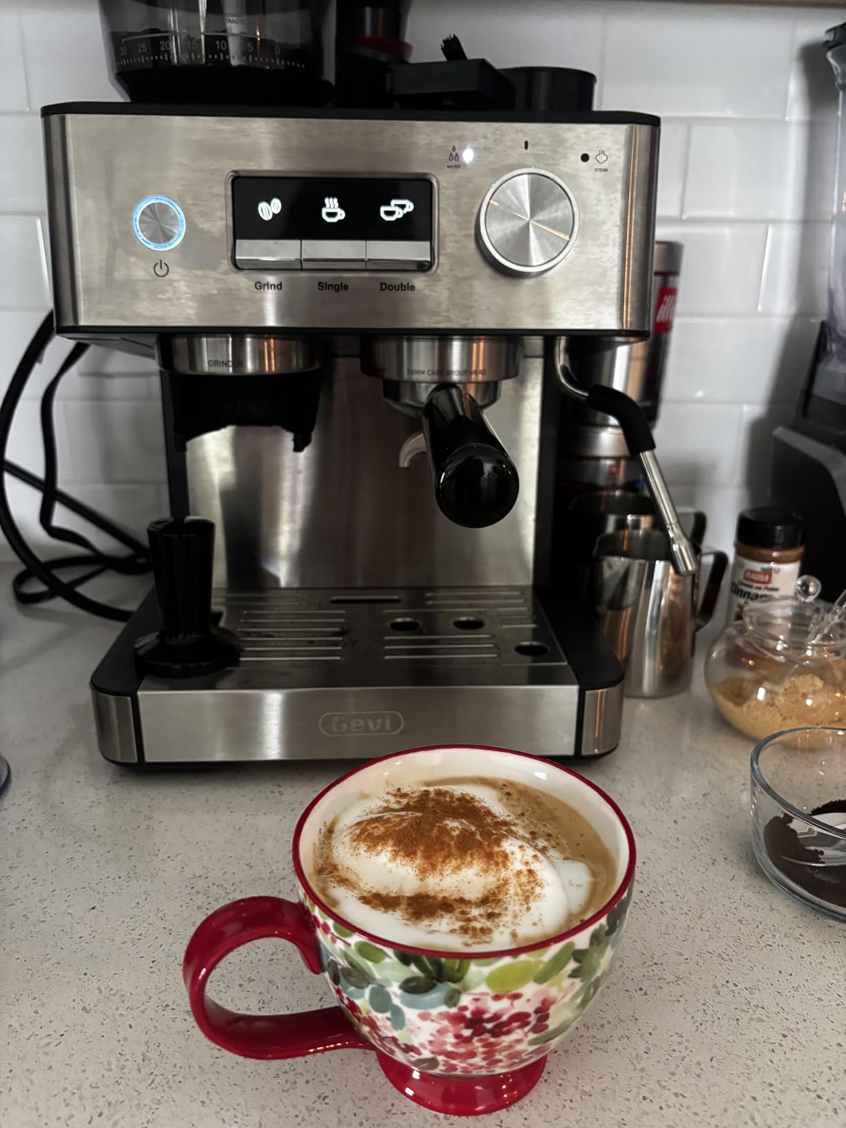 (2026 Upgrade) Gevi 20 Bar Espresso Machine with Grinder & Steam Wand for Latte Cappuccino | Removable Water Tank, Powerful Milk Frother, Stable Pressure System For Crafting Silky Homemade Coffee Drinks customer photo 2