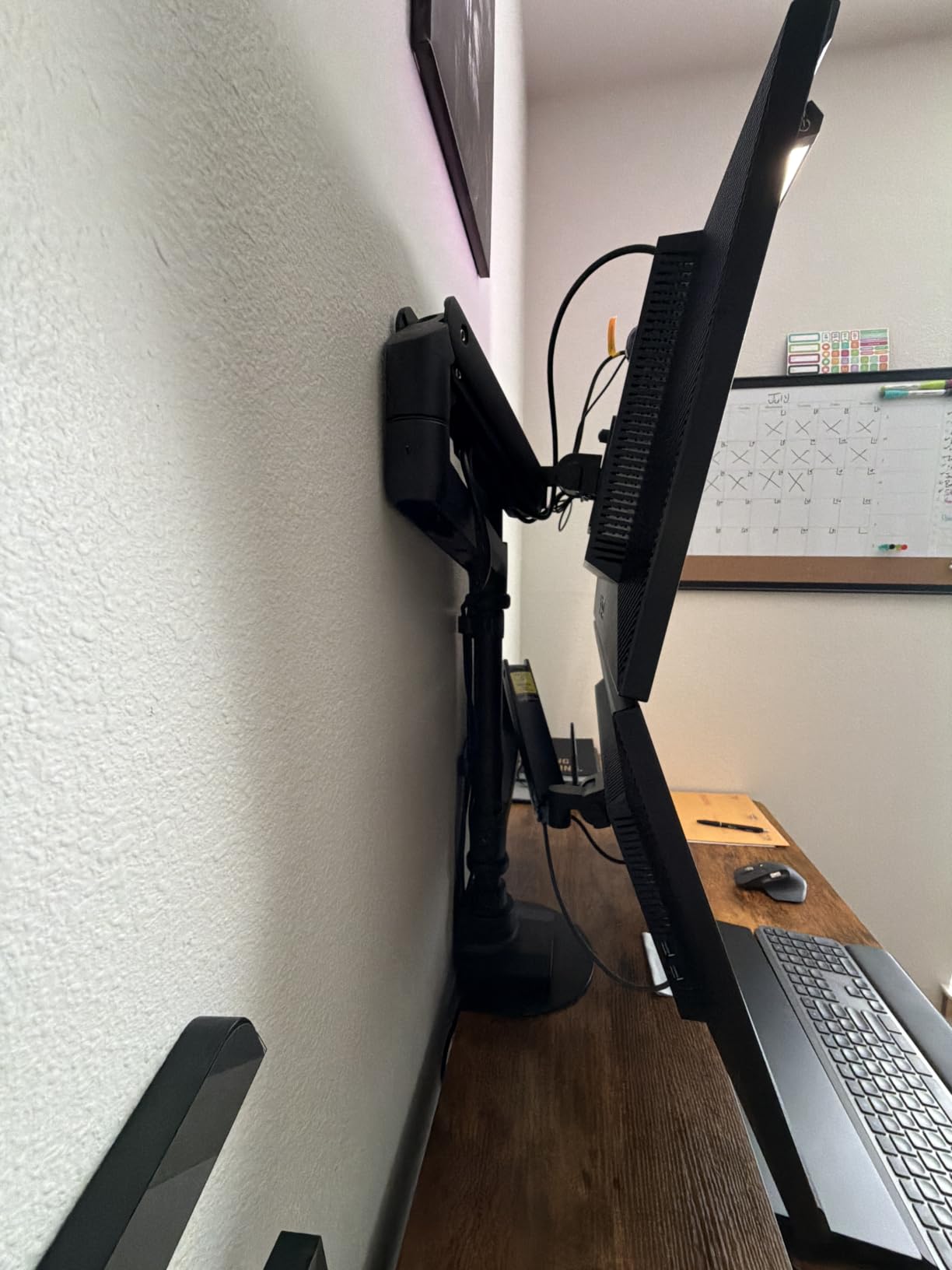 VIVO Pneumatic Arm Single Ultrawide Monitor Extra Tall Desk Mount for Up to 49 inch Screens, Heavy Duty Clamp, Holds Ultra Wides Up to 44 lbs, Black, STAND-V110K customer photo 2