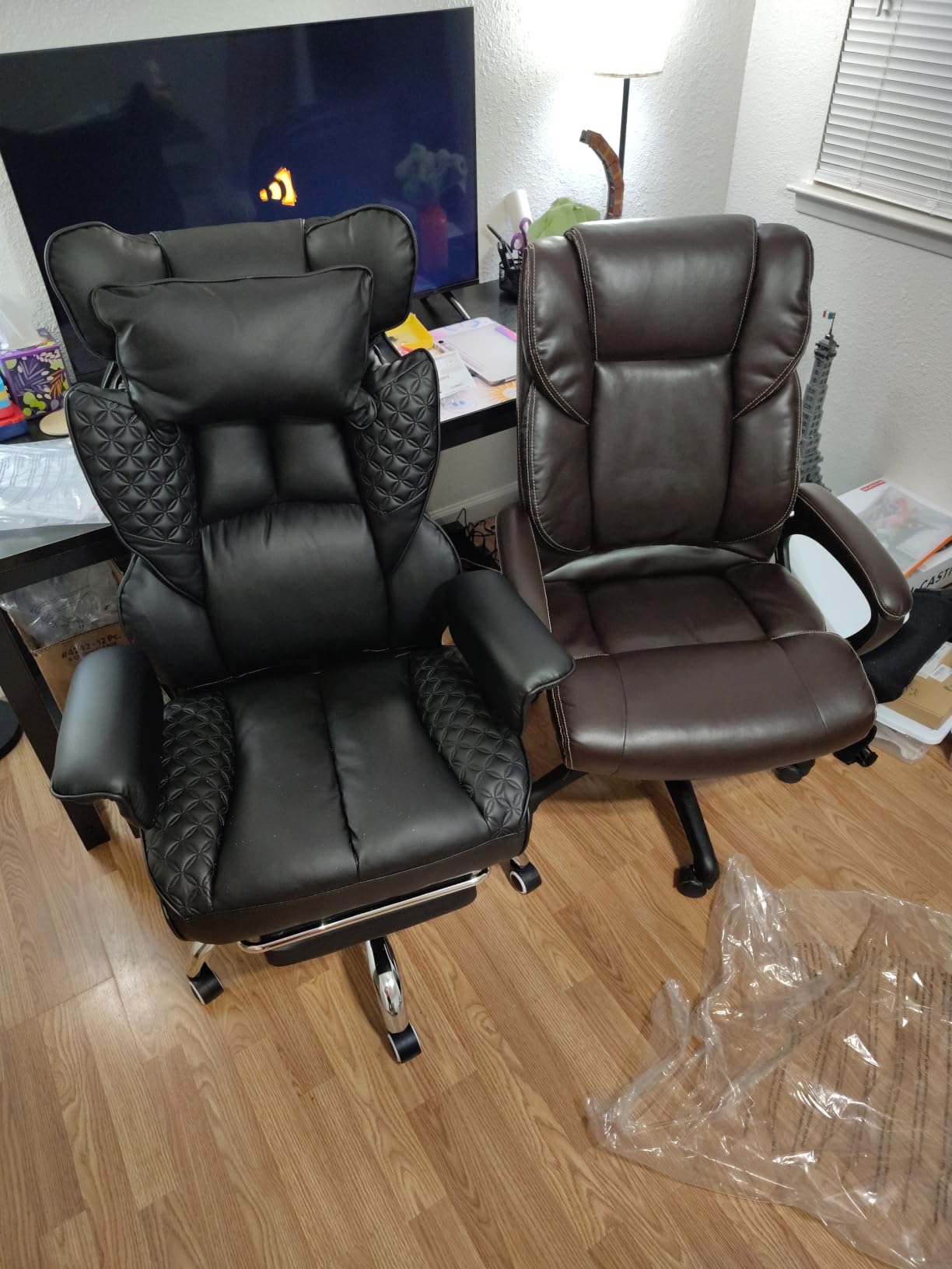 GTPLAYER Big and Tall Gaming Chair 400lbs Heavy Duty Office Chair with Footrest, High Back Pocket Spring Lumbar Support, Ergonomic Wide Comfy Seated Cushion for Lower Back Pain Relief, Earth-Black customer photo 2