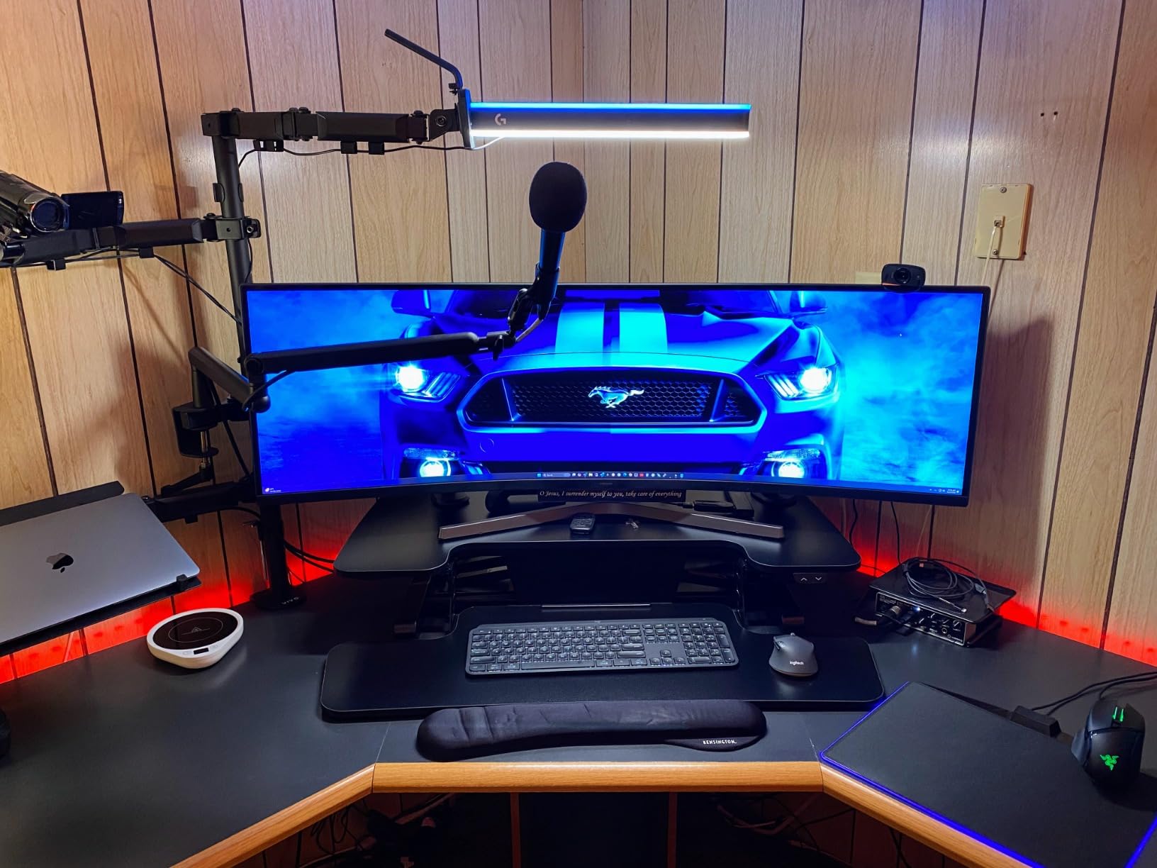 FLEXISPOT H7 Plus Gas Spring Adjustable Standing Desk, Mobile Rolling Sit-Stand Workstation with Wheel, Cordless Stand Up Desk for Small Room & Home Office 32