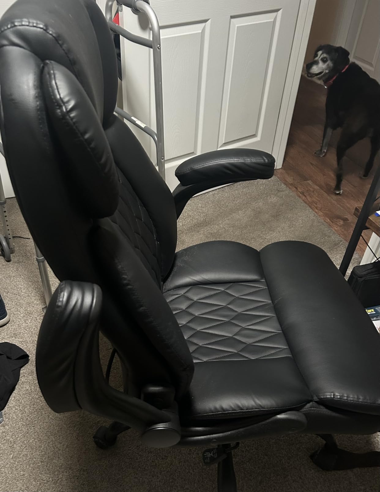 500lbs Big and Tall Office Chair Adjustable Lumbar Support for Back Pain, Extra Wide Seat Executive Office Chair Thick Armrest Pad, Heavy Duty Base & Upgraded Wheels, Ergonomic Comfy Computer Desk Chair customer photo 2