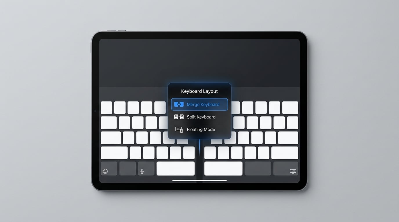 How to merge a split keyboard back to normal on an iPad