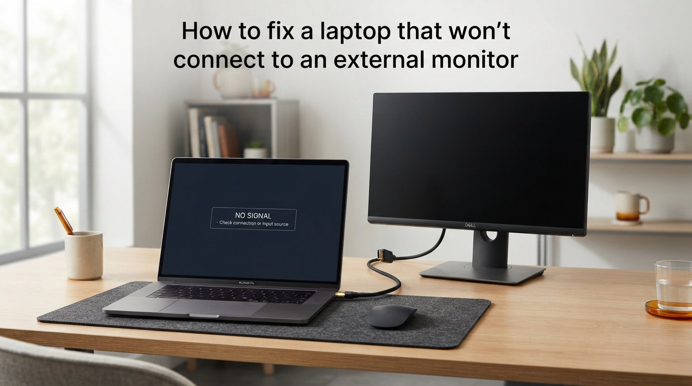 How to fix a laptop that won't connect to an external monitor