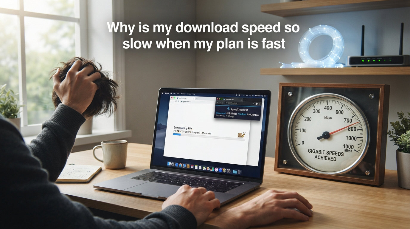 Why is my download speed so slow when my plan is fast