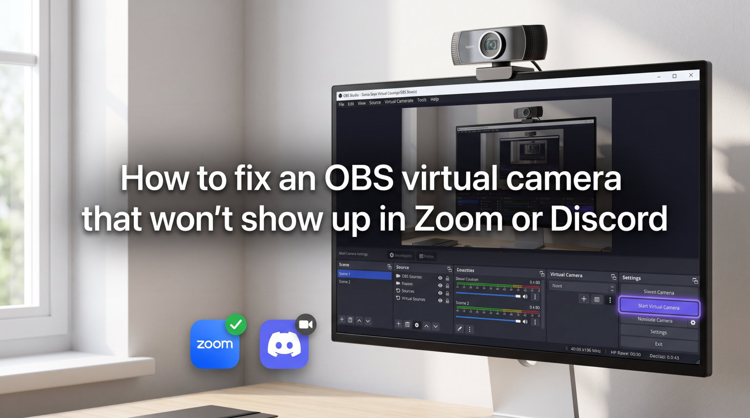 How to fix an OBS virtual camera that won't show up in Zoom or Discord