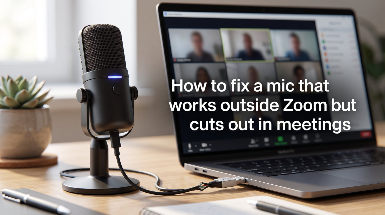 How to fix a mic that works outside Zoom but cuts out in meetings