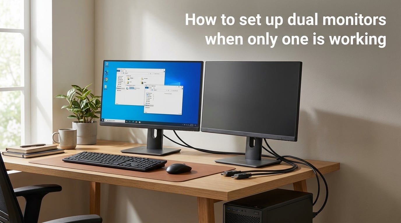 How to set up dual monitors when only one is working