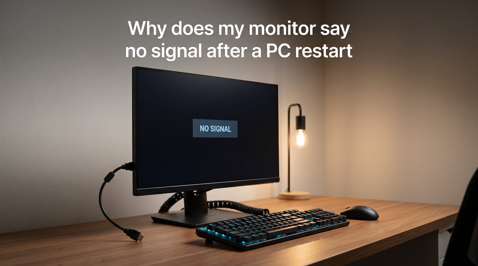 Why does my monitor say no signal after a PC restart