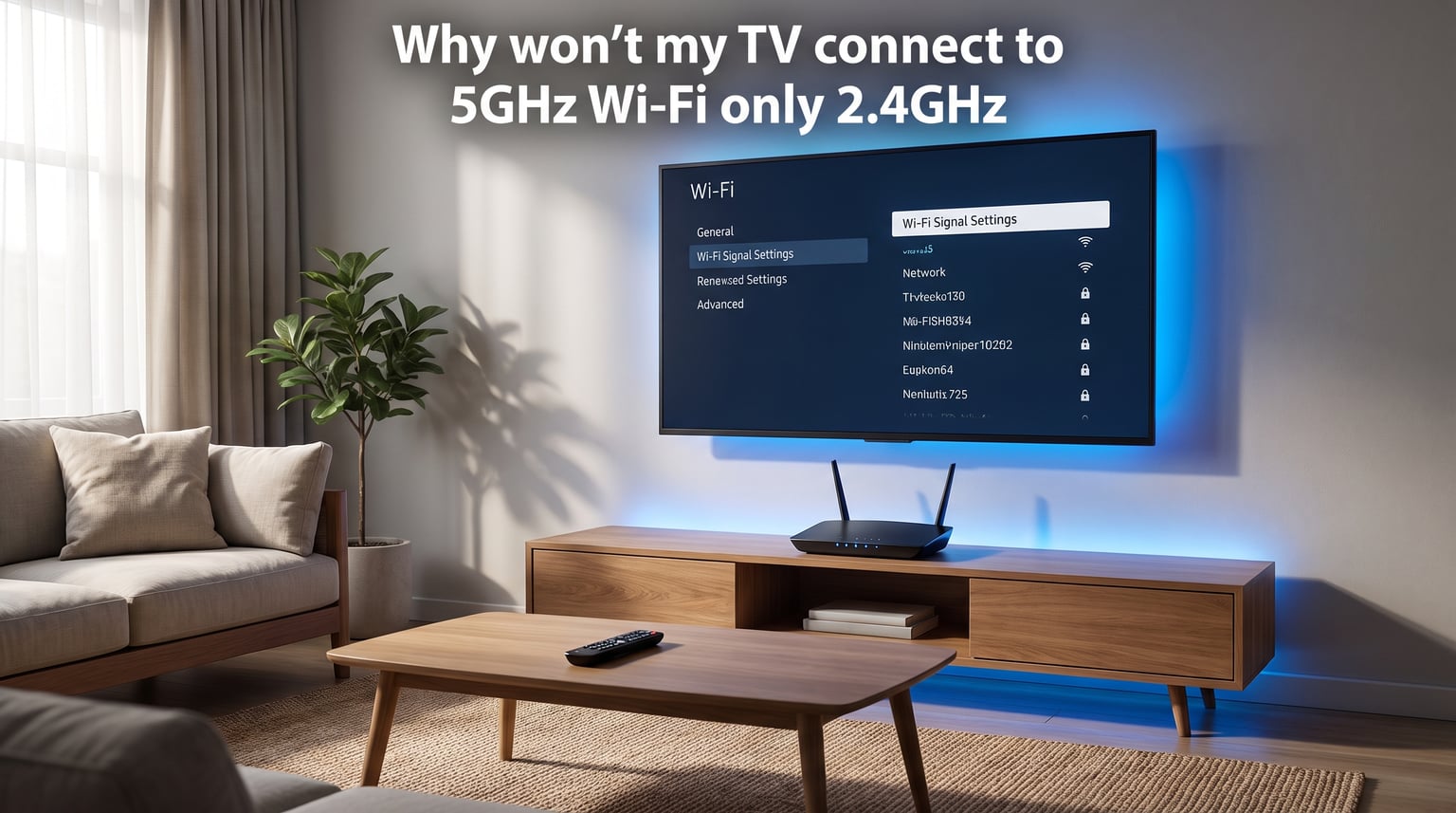 Why won't my TV connect to 5GHz Wi-Fi only 2.4GHz