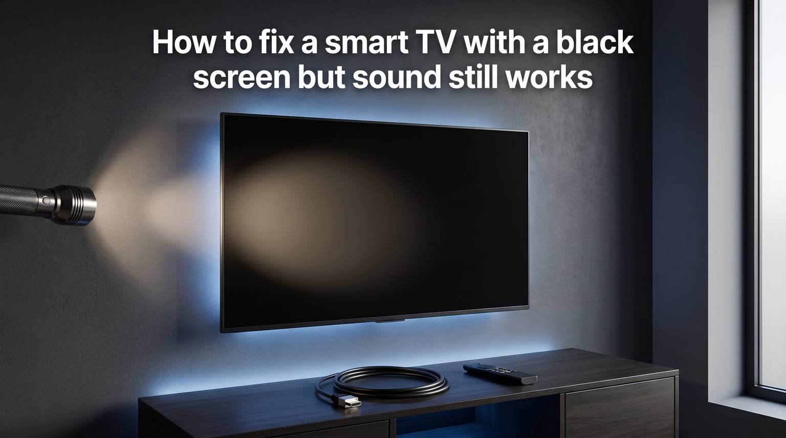 How to fix a smart TV with a black screen but sound still works