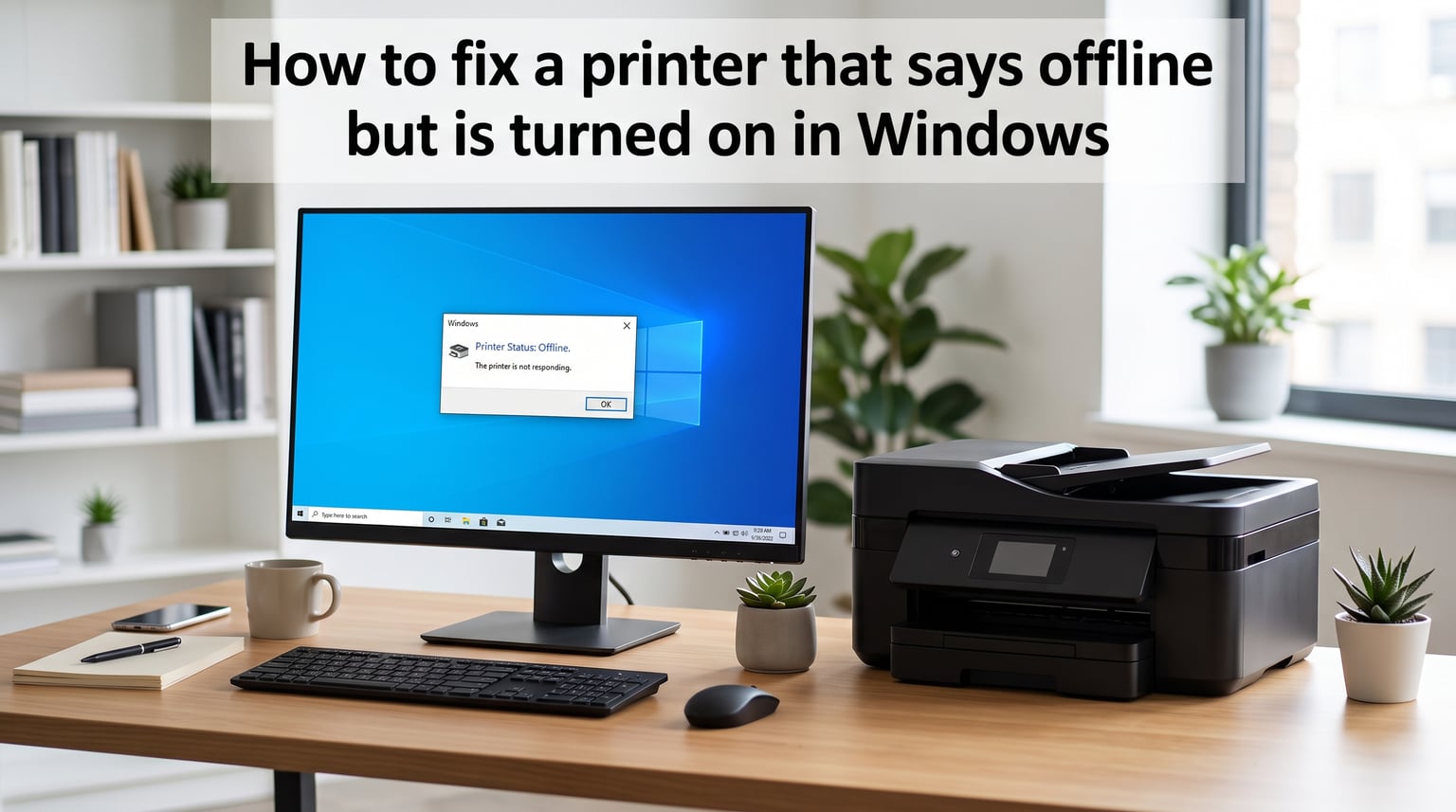 How to fix a printer that says offline but is turned on in Windows