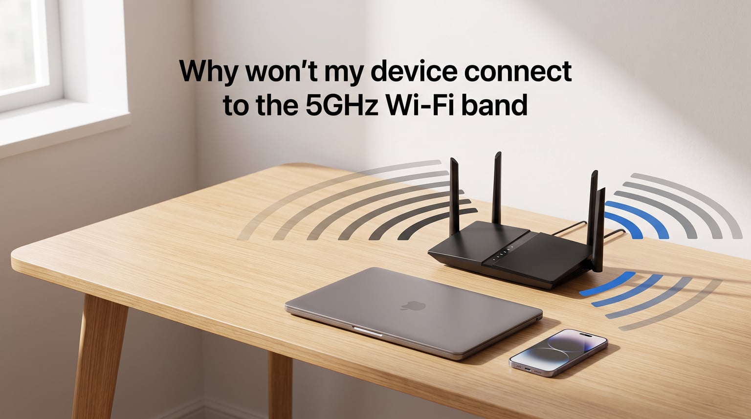 Why won't my device connect to the 5GHz Wi-Fi band