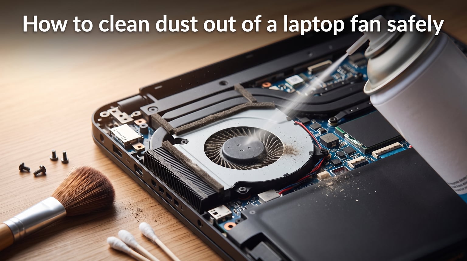 How to clean dust out of a laptop fan safely