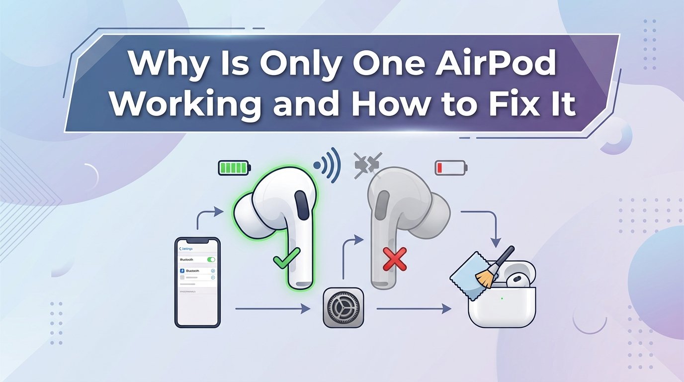 Why is only one AirPod working and how to fix it