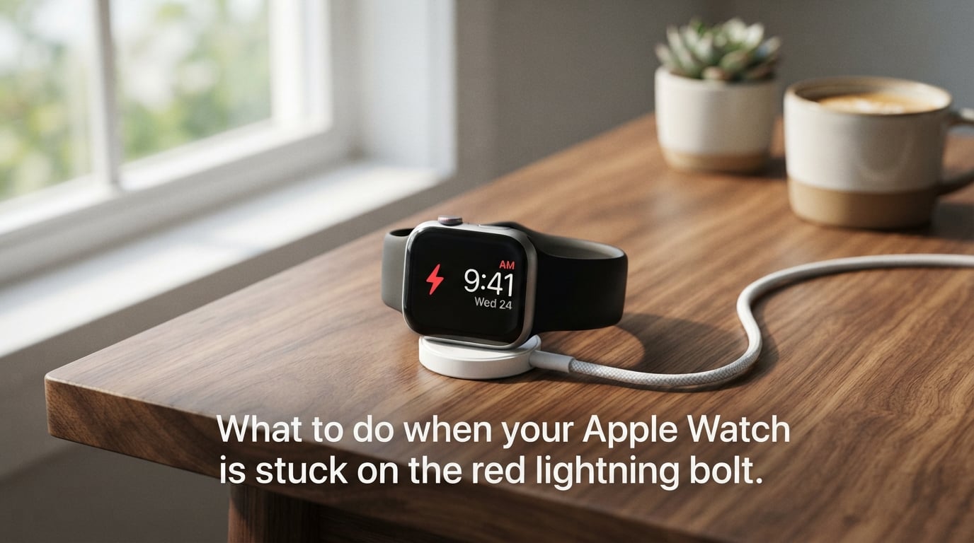 What to do when your Apple Watch is stuck on the red lightning bolt