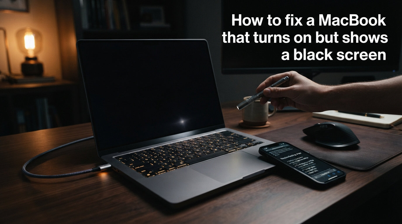 How to fix a MacBook that turns on but shows a black screen
