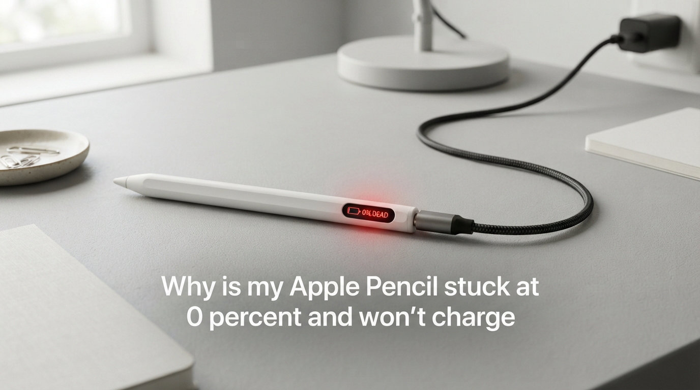 Why is my Apple Pencil stuck at 0 percent and won't charge