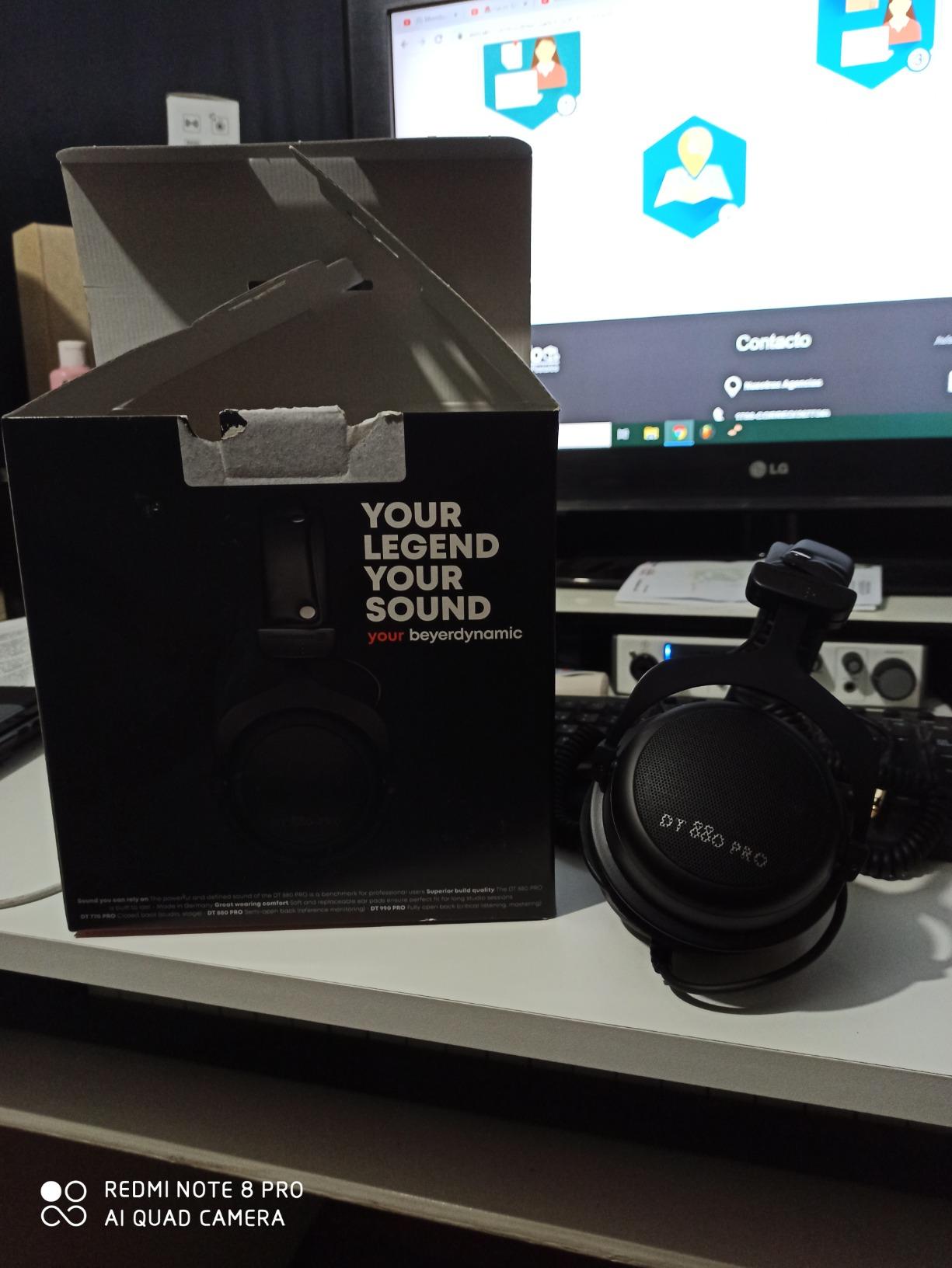 beyerdynamic DT 880 PRO 250 Ohm, Semi-Open-Back Over Ear Wired Studio Headphones for Mixing, Mastering, Monitor, 3M Coiled Cable with 1/8