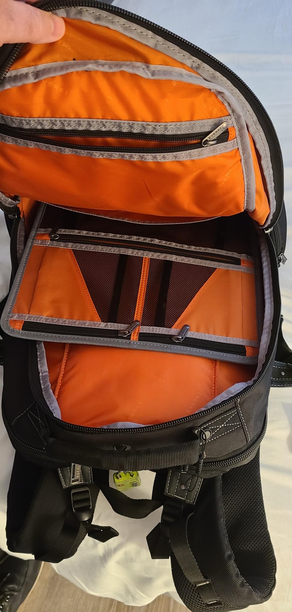 EVERKI Business 120 Laptop Backpack with Rain Cover, Black - 40L | 5-point balance strap, file divider, water-repellent exterior, orange interior, fits laptops up to 18.4 inches customer photo 1