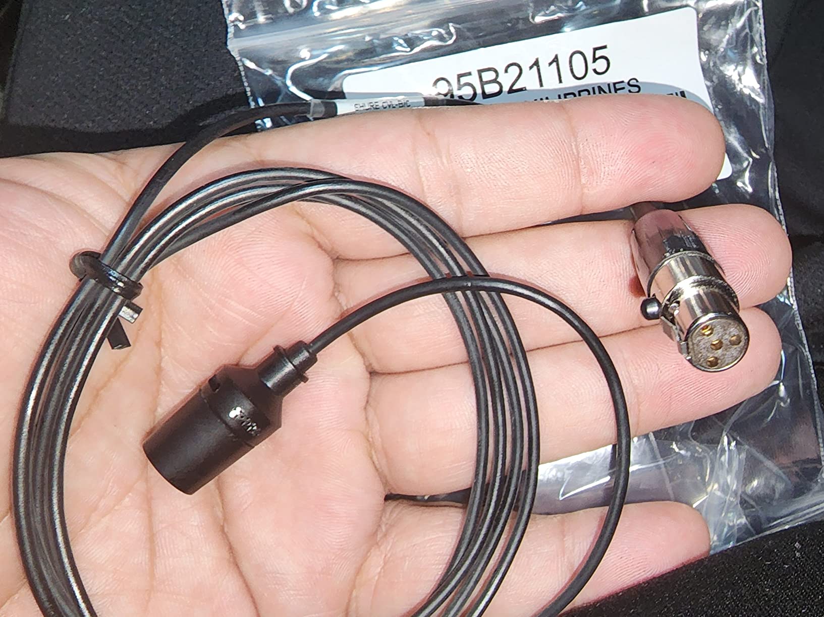 Shure Centraverse CVL Lavalier Condenser Microphone - Black | Cardioid clip-on lavalier mic with TA4F (TQG) connector for Shure wireless bodypacks; hands-free presenting customer photo 2