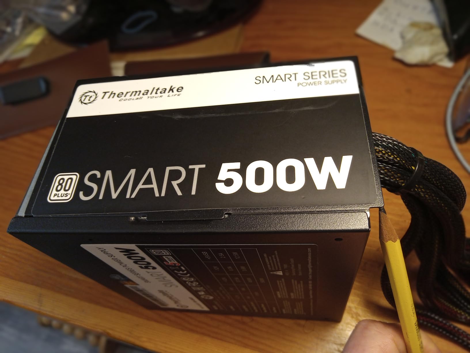 Thermaltake Smart 500W 80+ White Certified PSU, Continuous Power with 120mm Ultra Quiet Cooling Fan, ATX 12V V2.3/EPS 12V Active PFC Power Supply customer photo 1