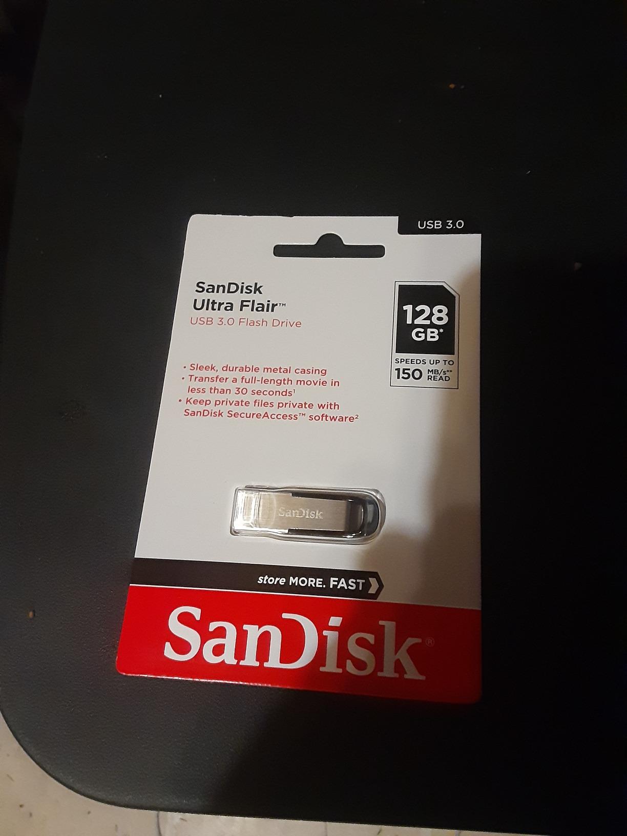 SanDisk 128GB Ultra Flair USB 3.0 Flash Drive, SDCZ73-128G-G46, Black customer photo 2