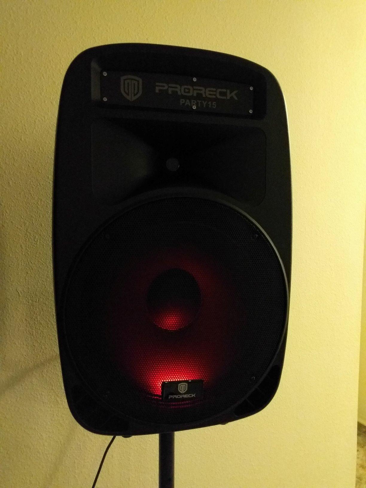 PRORECK Party 15 Portable 15-Inch 2000 Watt 2-Way Powered PA Speaker System Combo Set with Bluetooth/USB/SD Card/FM/Remote Control/LED Light for Indoor, Outdoor DJ Parties, Karaoke customer photo 2